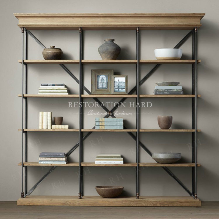 Ƽ French  Ÿ ö   Ʈ   å   /Vintage French country style wrought iron shelves industrial loft do the old wood bookcase shel